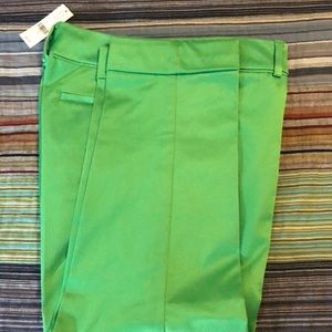 Green Crop Pant, Straight Leg